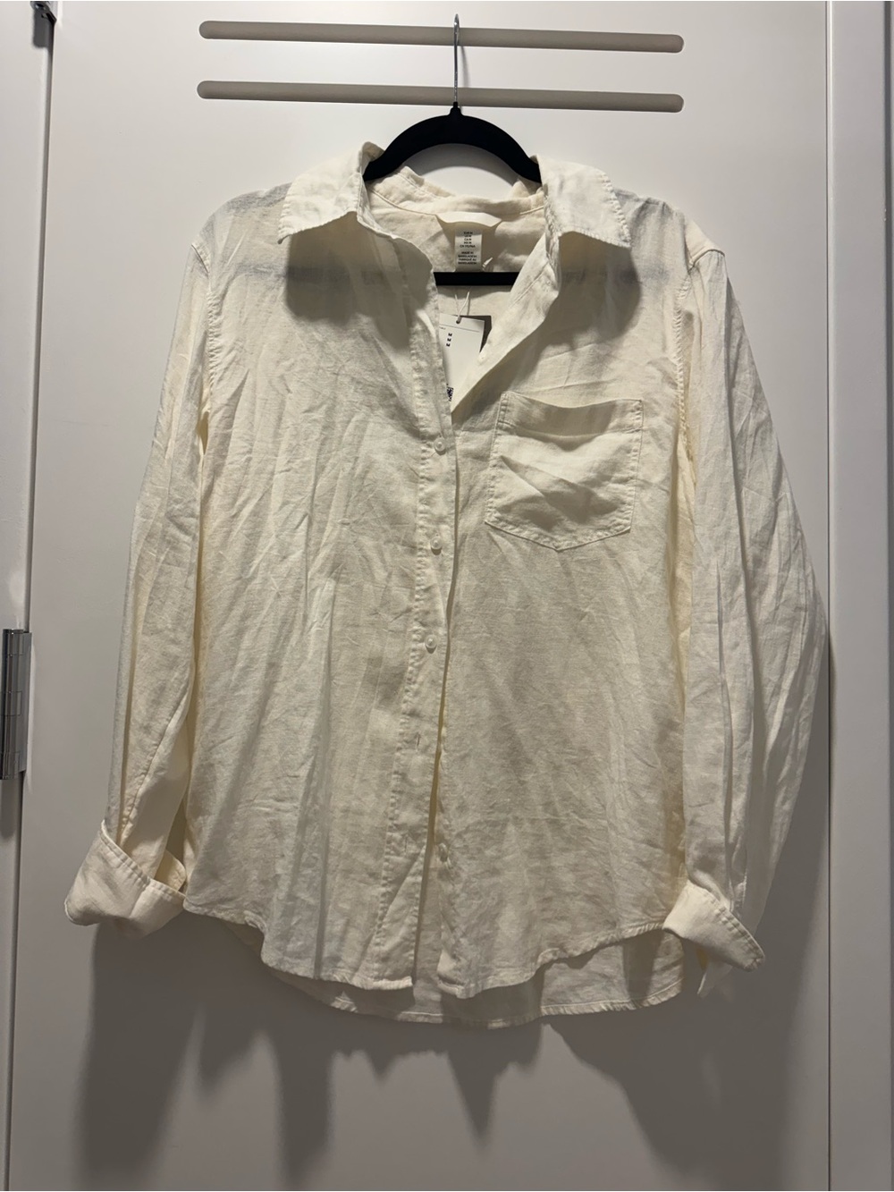 H&M Cream Long Sleeve Casual Button-Down Shirt